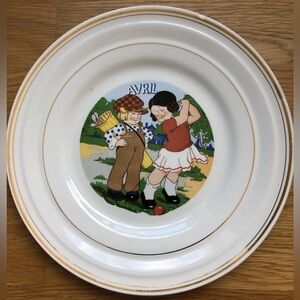 Vintage Ceranord France Semi Porcelain Dessert Plate - April Avril Golf